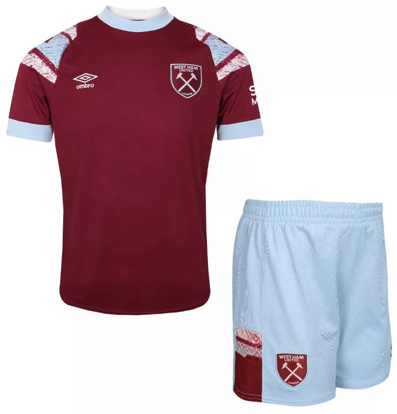 Kit infantil I West Ham 2022 2023 Umbro oficial 